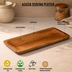 Acacia Wooden Rectangular Serving Platter Tray (10x7 inches)