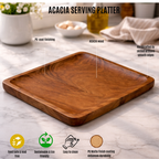 Acacia Wooden Serving Square Platter Tray