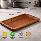 Acacia Wood Serving Platter Tray (12x6 Inches)