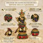Pure Brass Krishna Stone Work