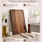 Acacia Wood Reversible Chopping Board with Juice Groove