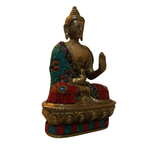 Pure Brass Sleeping Buddha Idol with Stone Work
