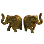 Pure Brass Elephant Figurine Pair – Set of 2