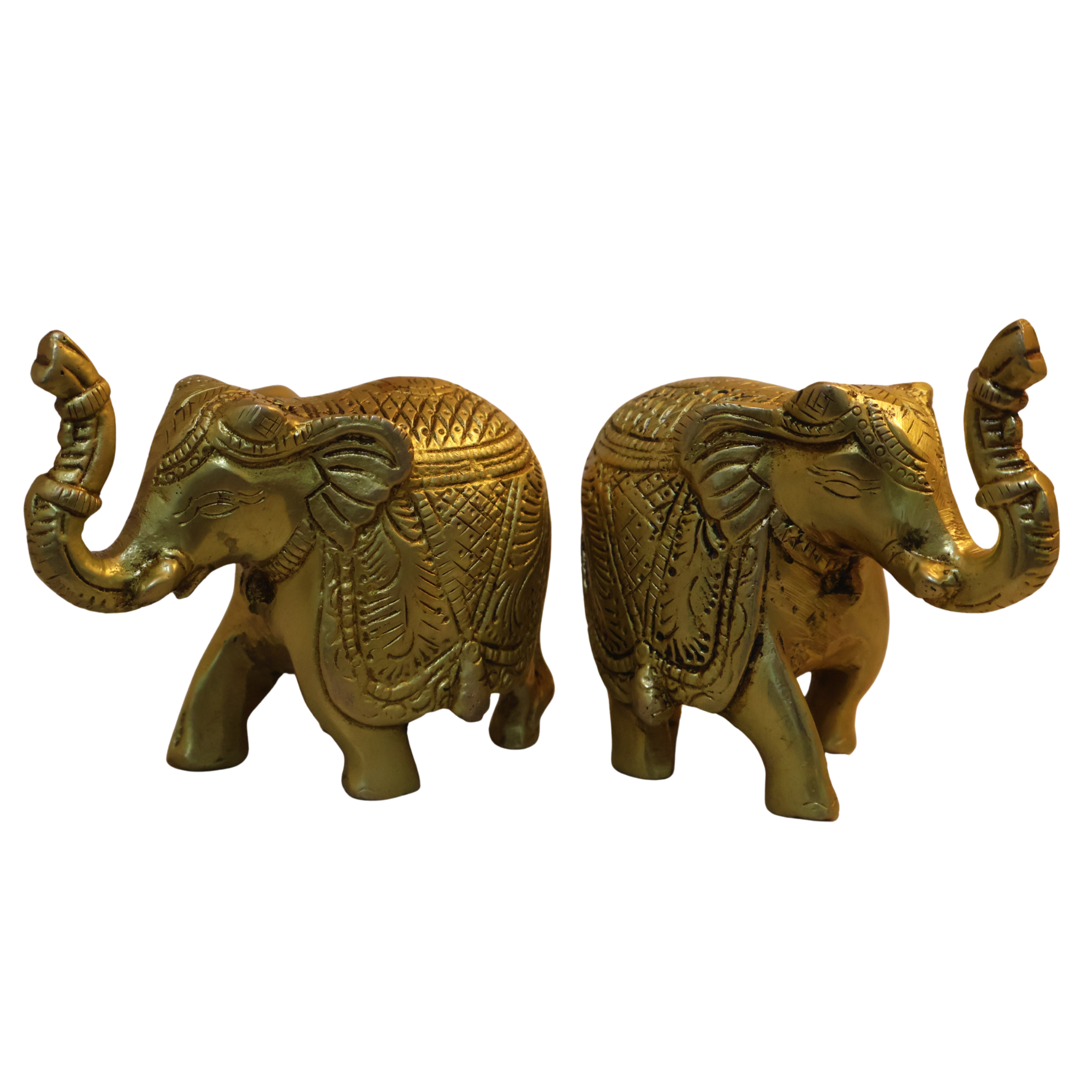 Brass Elephant Figurine Pair (Set of 2)