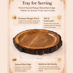 Mango Bark Wooden Round Cheese & Serving Platter