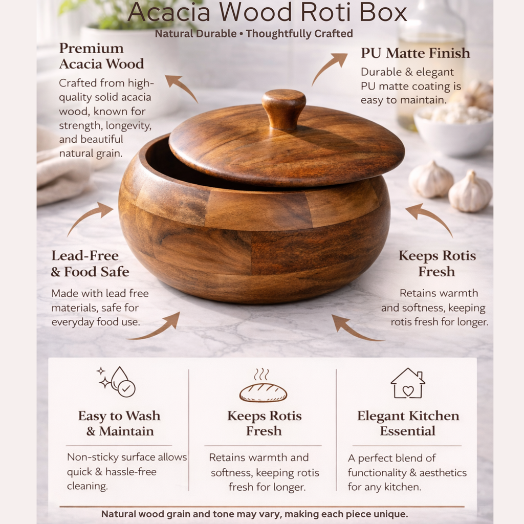 Acacia Wood Roti & Casserole Box