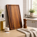 Acacia Wood Reversible Chopping Board with Juice Groove