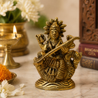Pure Brass Saraswati Devi