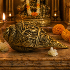 Pure Brass Sacred Shankh (Conch Shell)