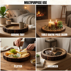 Mango Bark Wooden Round Cheese & Serving Platter