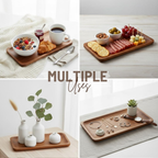 Acacia Wood Serving Platter Tray (12x6 Inches)