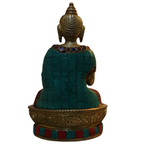 Pure Brass Sleeping Buddha Idol with Stone Work