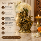 Pure Brass Saraswati Devi