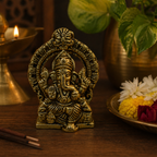 Pure Brass Throne Ganesha