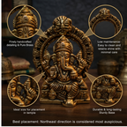 Pure Brass Throne Ganesha